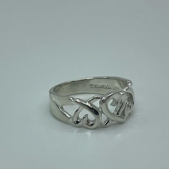 Tiffany & Co. Paloma Picasso Silver Triple Loving Heart Band Ring - Picture 6 of 10